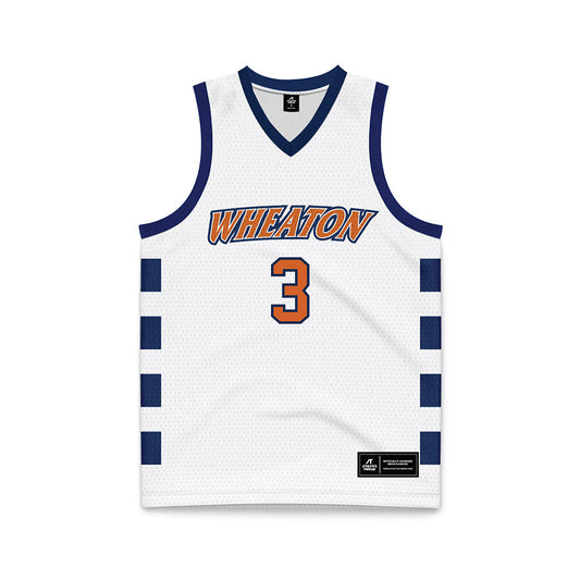 Wheaton IL - NCAA Men's Basketball : Kyle Neibch - White Basketball Jersey-0