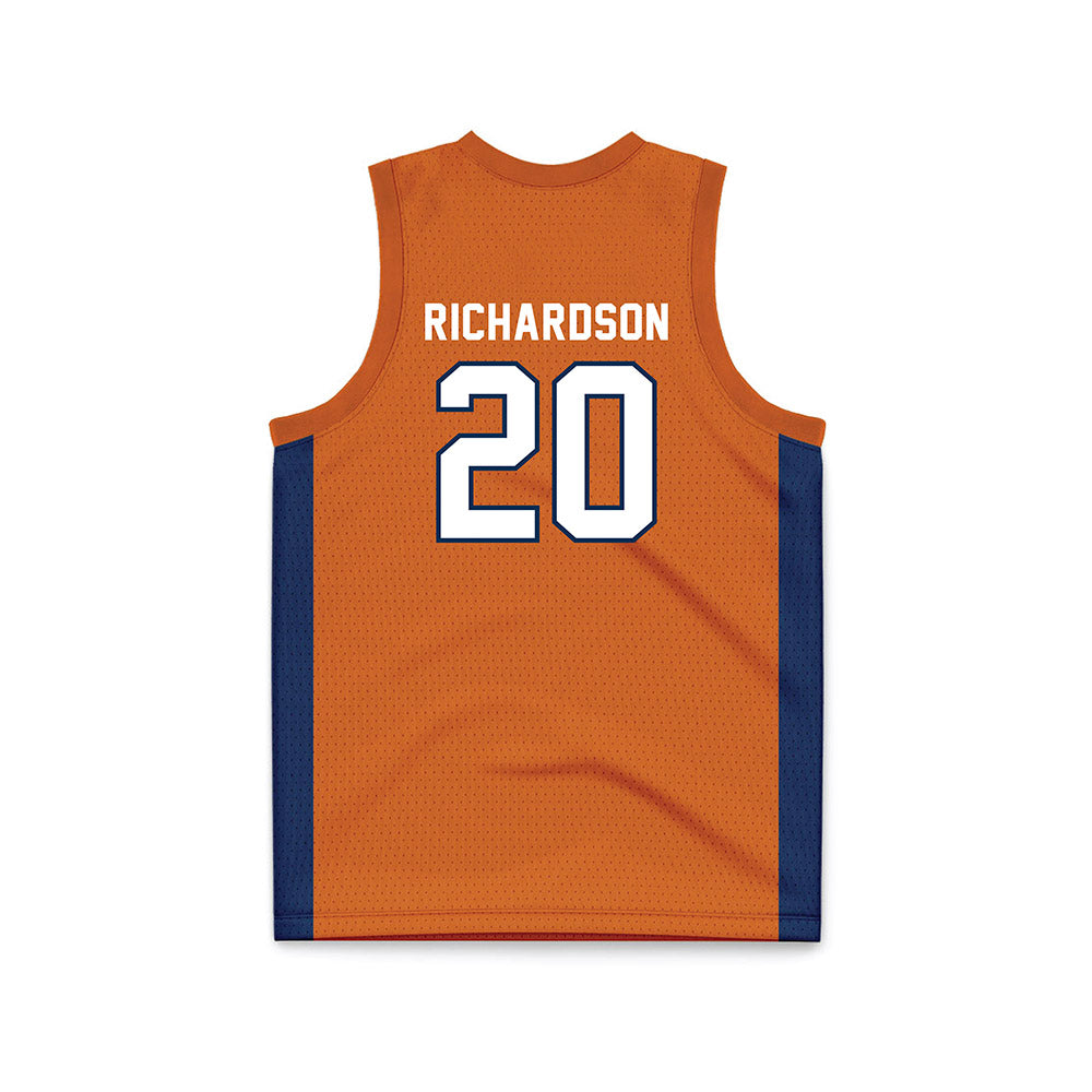 Wheaton IL - NCAA Men's Basketball : Soren Richardson - Orange Basketball Jersey-1