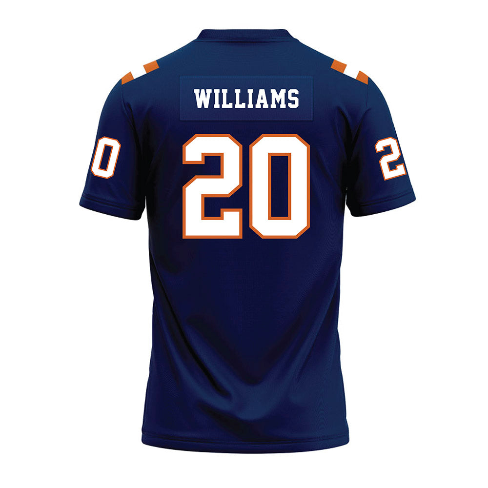 Wheaton IL - NCAA Football : Malachi Williams - Navy Premium Football Jersey-1