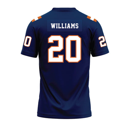 Wheaton IL - NCAA Football : Malachi Williams - Navy Premium Football Jersey-1