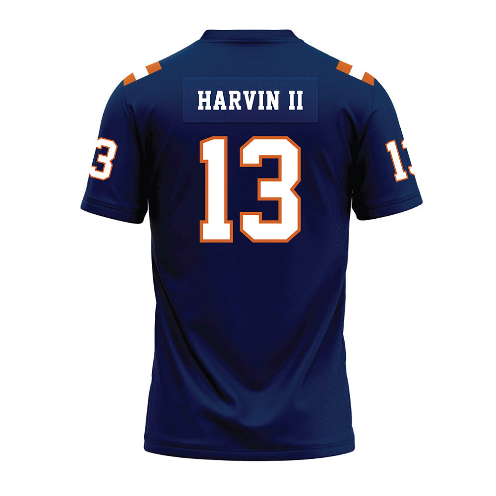 Wheaton IL - NCAA Football : David Harvin II - Navy Premium Football Jersey-1