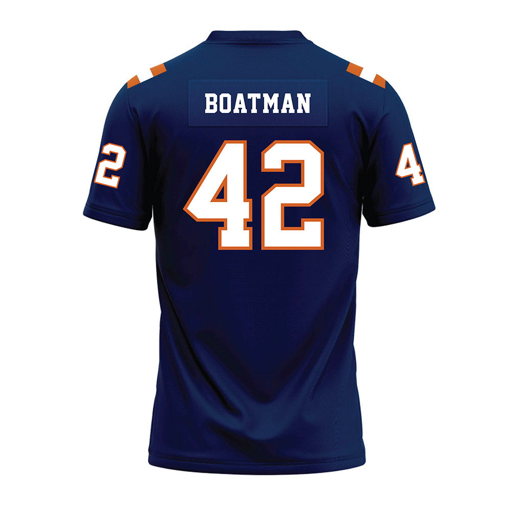 Wheaton IL - NCAA Football : Clay Boatman - Navy Premium Football Jersey-1