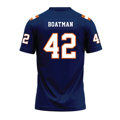 Wheaton IL - NCAA Football : Clay Boatman - Navy Premium Football Jersey-1
