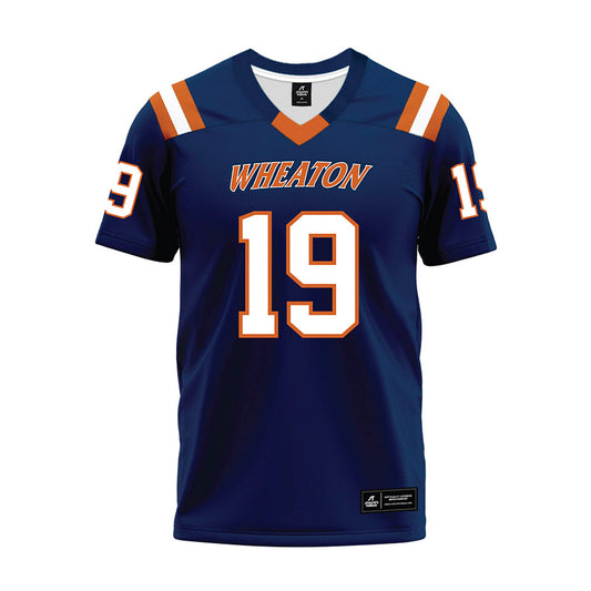 Wheaton IL - NCAA Football : Mateo Jesch - Navy Premium Football Jersey-0