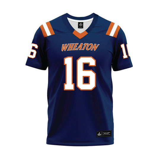 Wheaton IL - NCAA Football : Rich Schilling - Navy Premium Football Jersey-0