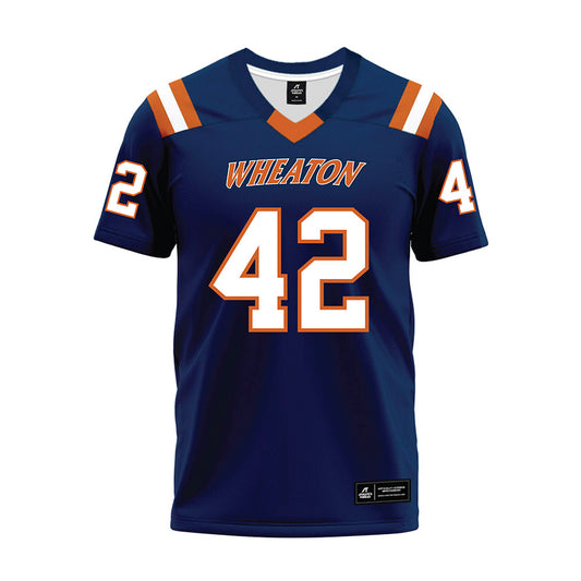 Wheaton IL - NCAA Football : Clay Boatman - Navy Premium Football Jersey-0