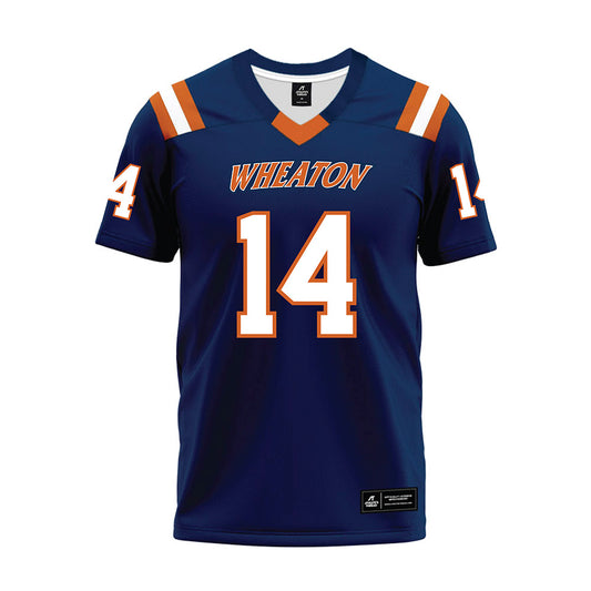 Wheaton IL - NCAA Football : Charlie Duck - Navy Premium Football Jersey-0