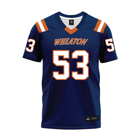 Wheaton IL - NCAA Football : Owen Downing - Navy Premium Football Jersey-0