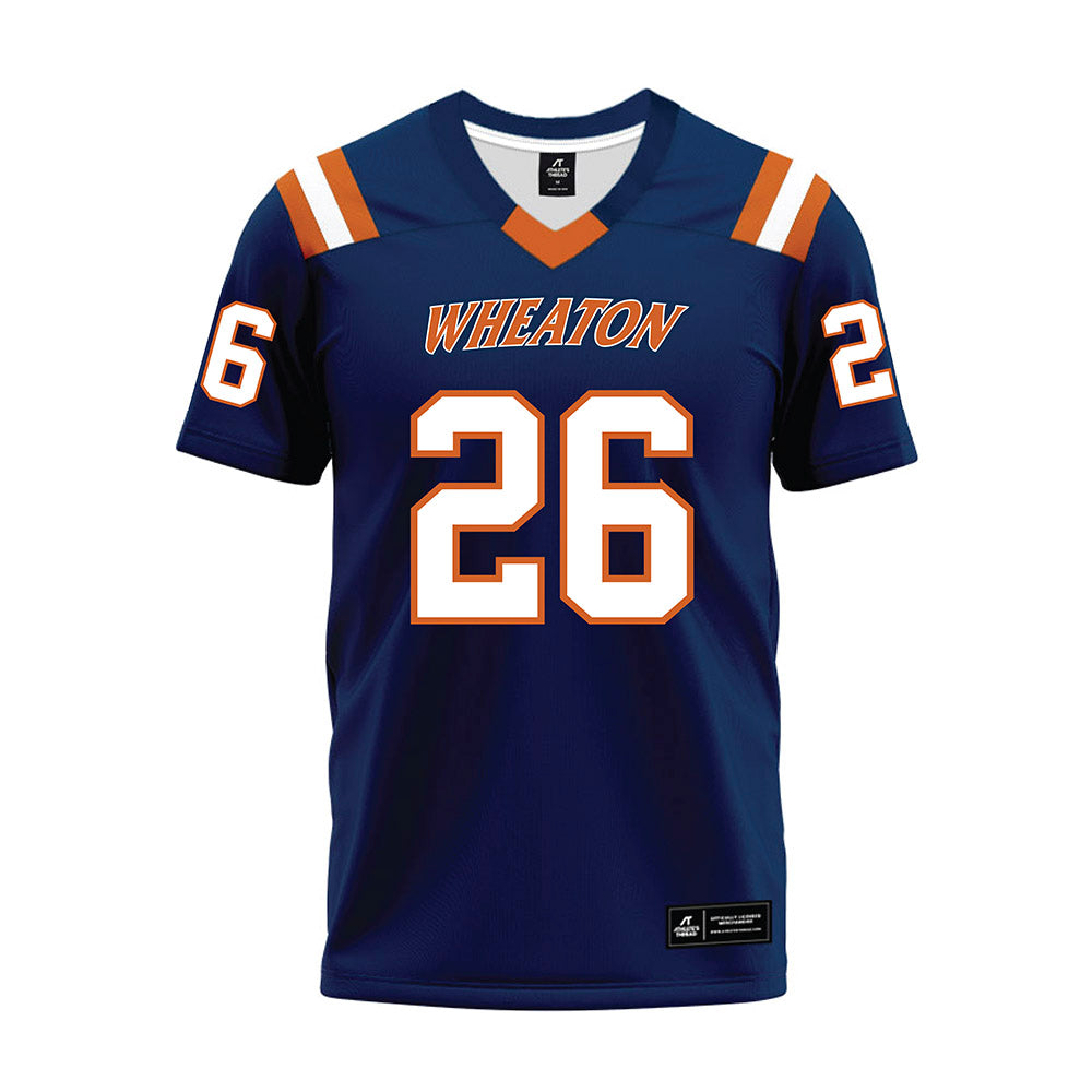 Wheaton IL - NCAA Football : Maison Haas - Navy Premium Football Jersey-0