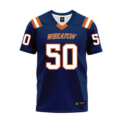 Wheaton IL - NCAA Football : Luke Fox - Navy Premium Football Jersey-0