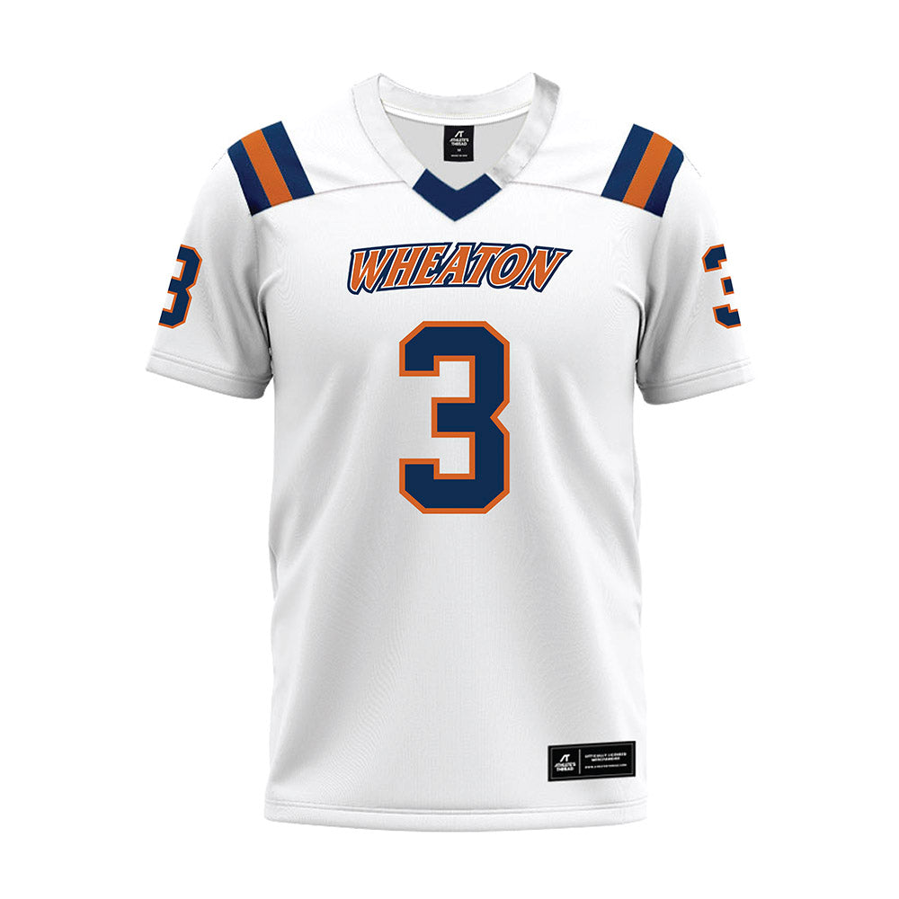 Wheaton IL - NCAA Football : Whit Jewett - White Premium Football Jersey-0