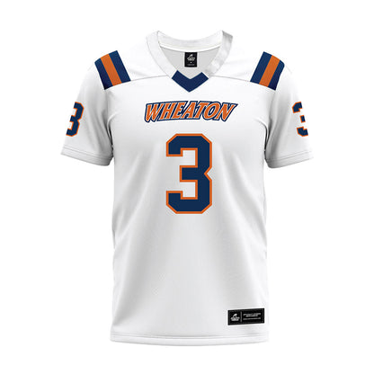 Wheaton IL - NCAA Football : Whit Jewett - White Premium Football Jersey-0