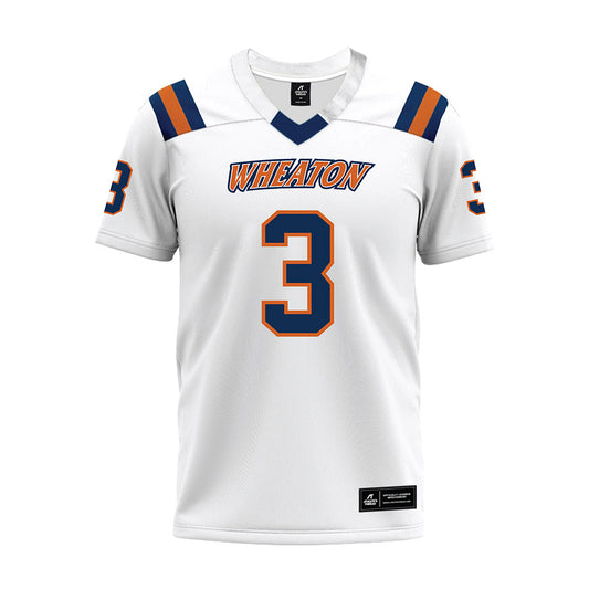 Wheaton IL - NCAA Football : Whit Jewett - White Premium Football Jersey-0