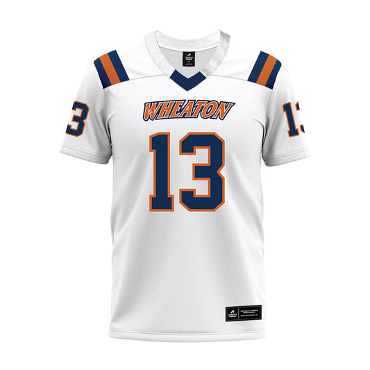 Wheaton IL - NCAA Football : David Harvin II - White Premium Football Jersey-0