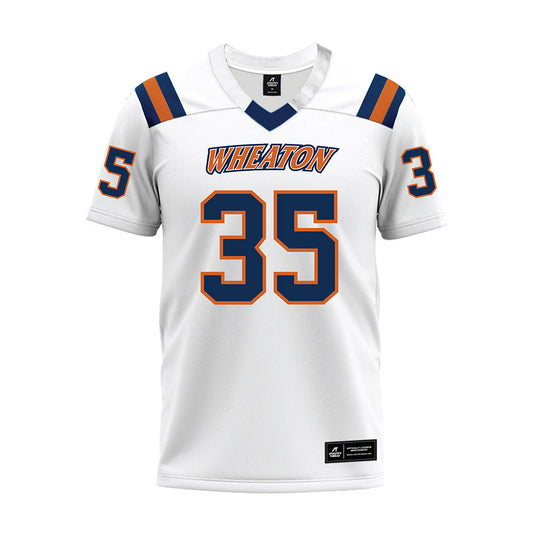 Wheaton IL - NCAA Football : Aaron Nussbaum - White Premium Football Jersey-0