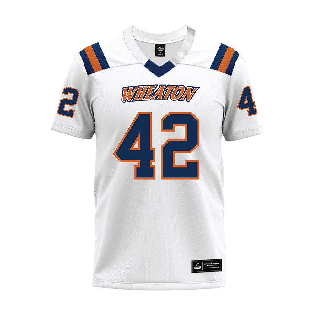 Wheaton IL - NCAA Football : Clay Boatman - White Premium Football Jersey-0