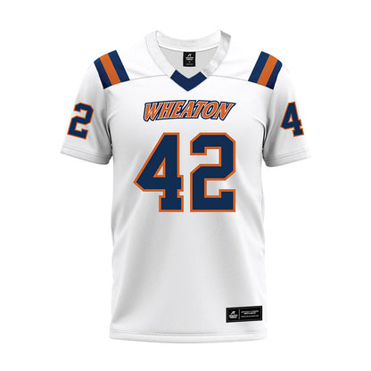 Wheaton IL - NCAA Football : Clay Boatman - White Premium Football Jersey-0