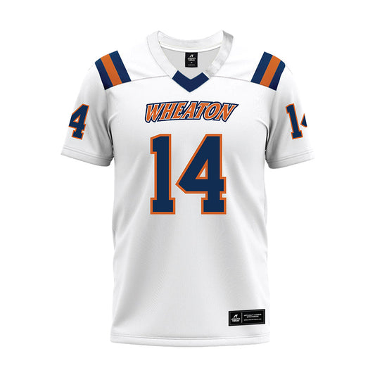Wheaton IL - NCAA Football : Reid Black - White Premium Football Jersey-0