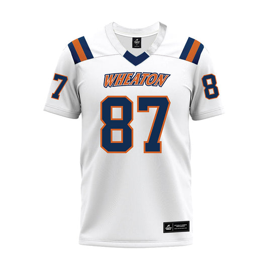 Wheaton IL - NCAA Football : Ethan Crunk - White Premium Football Jersey-0