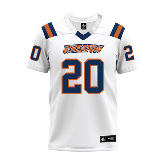 Wheaton IL - NCAA Football : Malachi Williams - White Premium Football Jersey-0