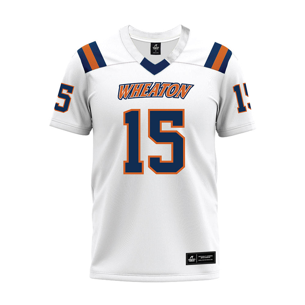 Wheaton IL - NCAA Football : Eli Reeves - White Premium Football Jersey-0