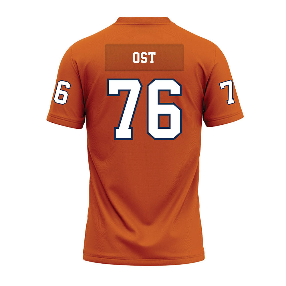 Wheaton IL - NCAA Football : Leo Ost - Orange Premium Football Jersey-1