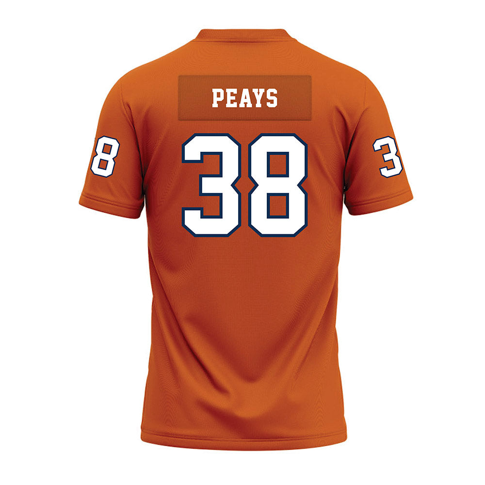 Wheaton IL - NCAA Football : Luke Peays - Orange Premium Football Jersey-1