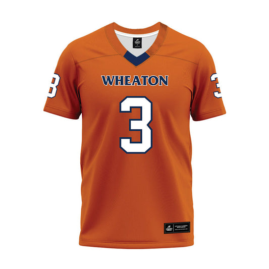 Wheaton IL - NCAA Football : Whit Jewett - Orange Premium Football Jersey-0