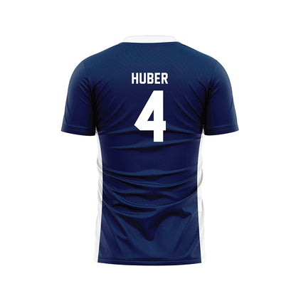 Wheaton IL - NCAA Men's Soccer : David Huber - Navy Soccer Jersey-1
