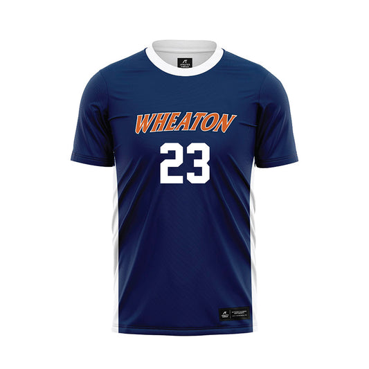 Wheaton IL - NCAA Men's Soccer : Sam Brown - Navy Soccer Jersey-0