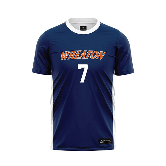 Wheaton IL - NCAA Men's Soccer : Kyle Johnson - Navy Soccer Jersey-0