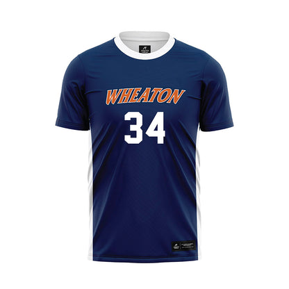 Wheaton IL - NCAA Men's Soccer : Reuben Bos - Navy Soccer Jersey-0