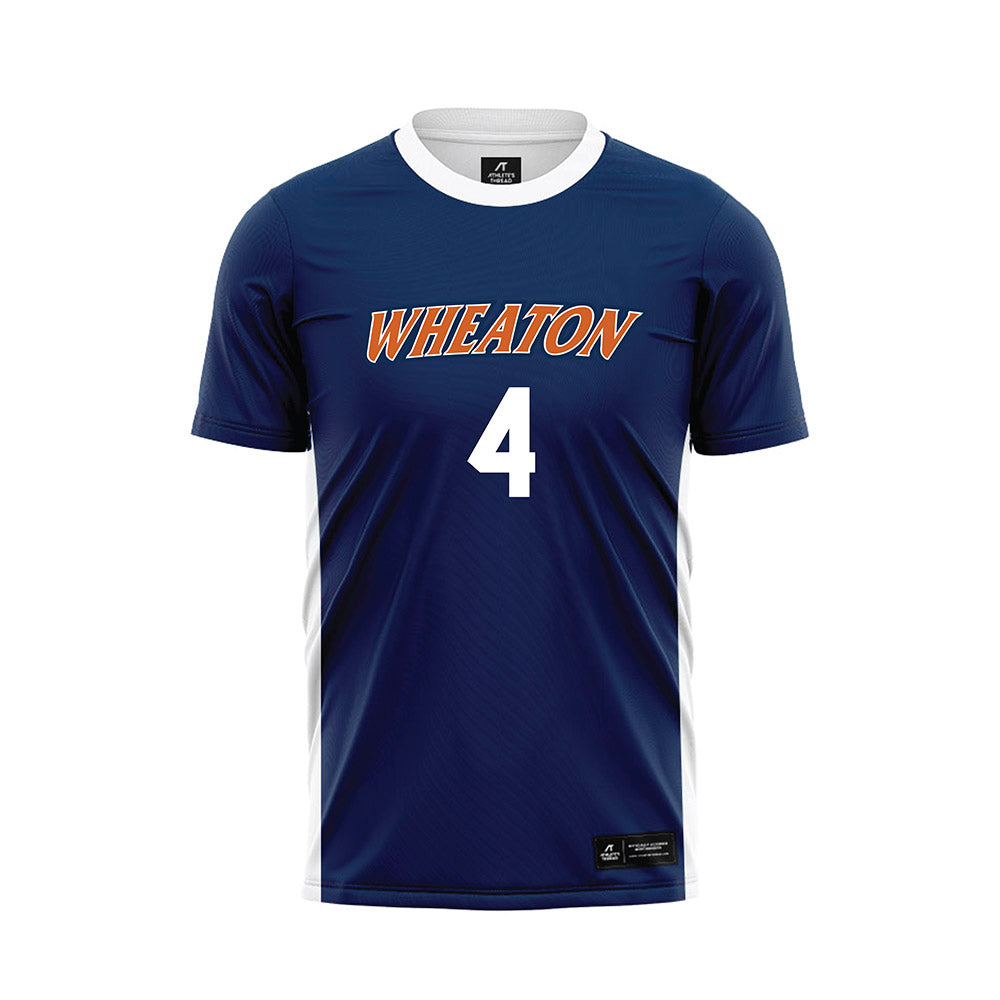 Wheaton IL - NCAA Men's Soccer : David Huber - Navy Soccer Jersey-0