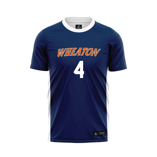Wheaton IL - NCAA Men's Soccer : David Huber - Navy Soccer Jersey-0