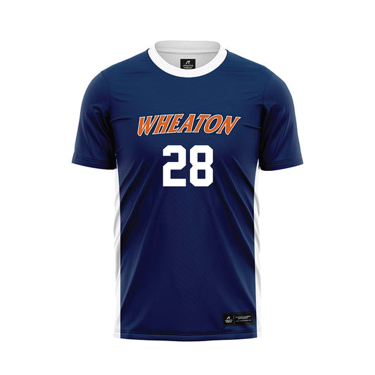 Wheaton IL - NCAA Men's Soccer : Peter Caborn - Navy Soccer Jersey-0