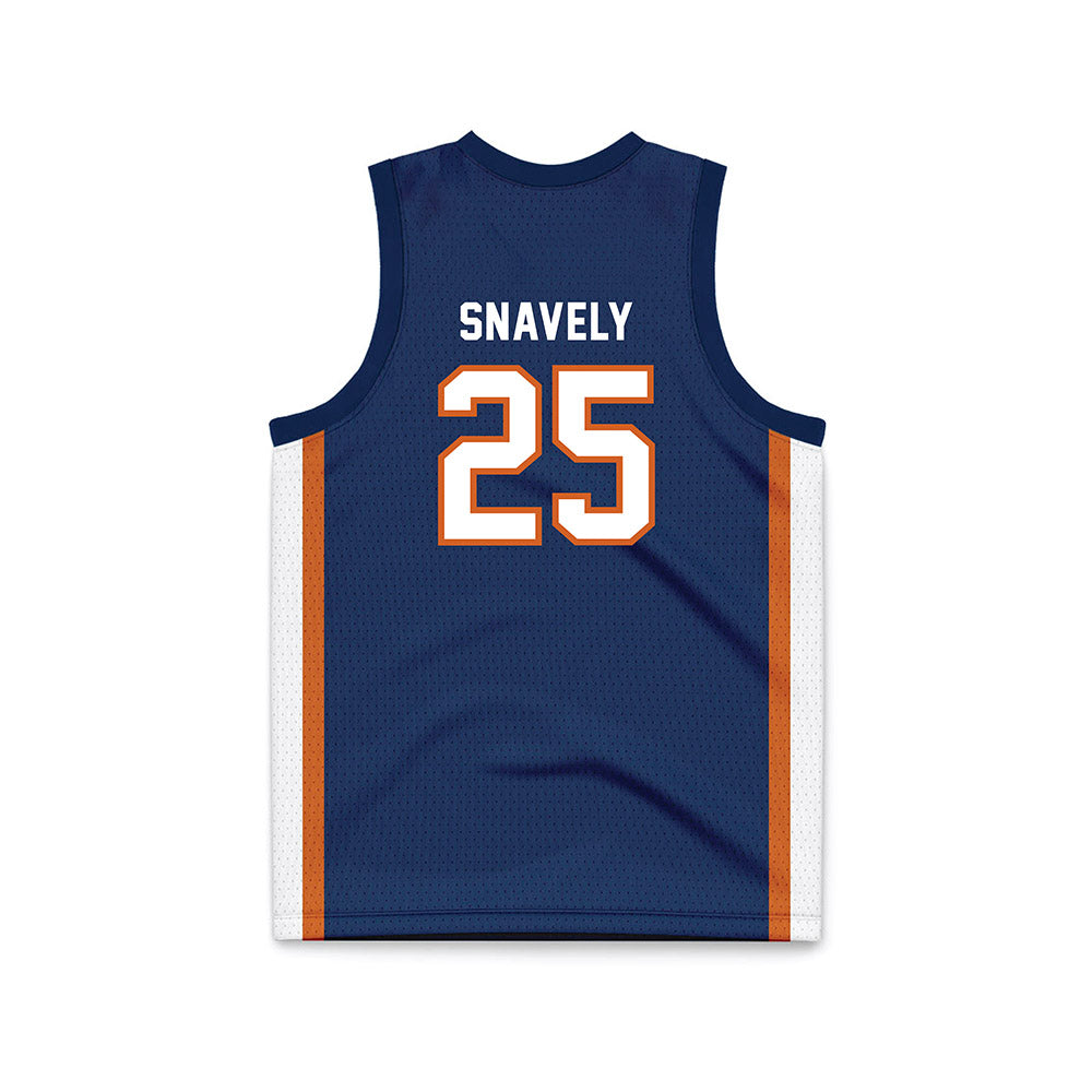 Wheaton IL - NCAA Women's Basketball : Clara Snavely - Navy Basketball Jersey-1