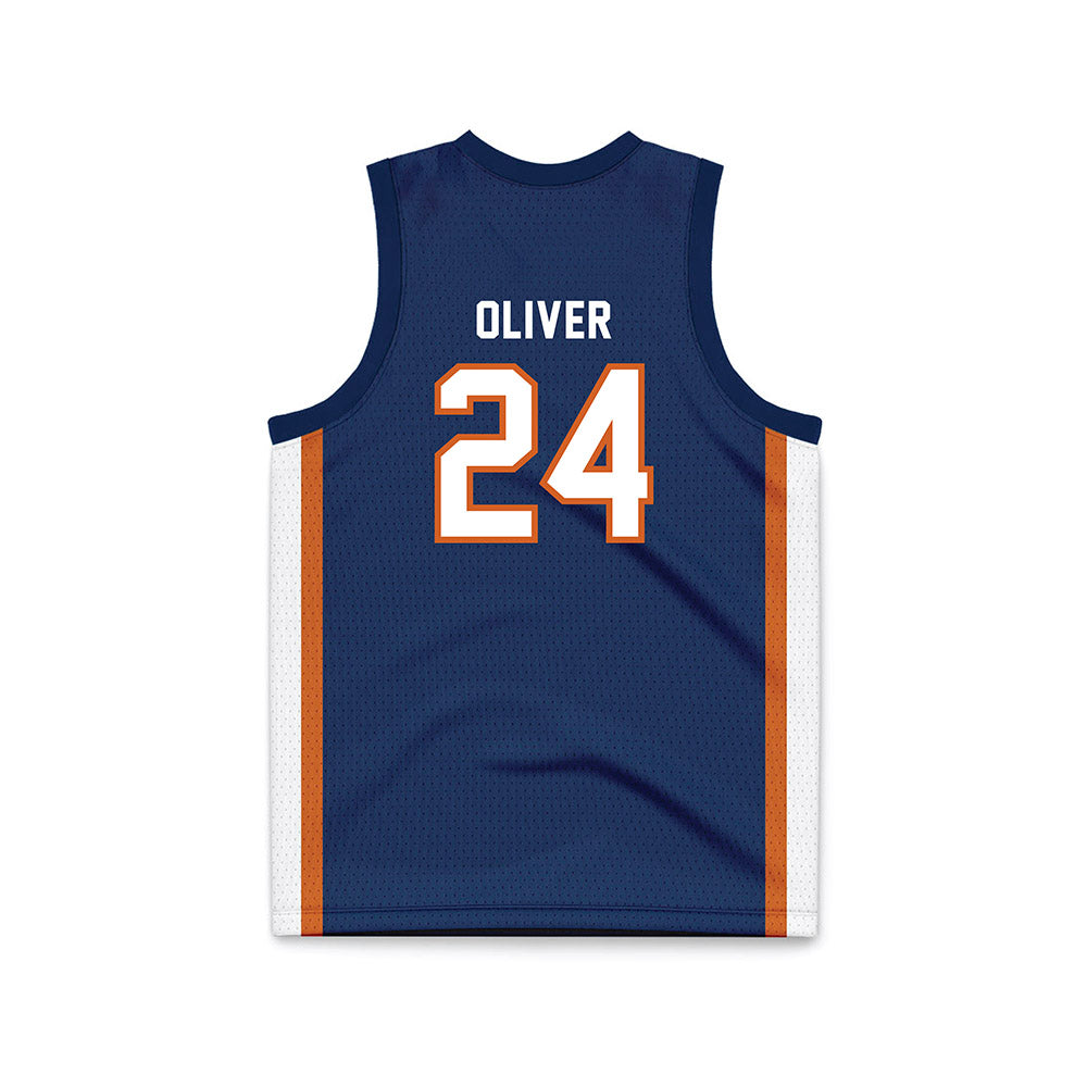 Wheaton IL - NCAA Women's Basketball : Kate Oliver - Navy Basketball Jersey-1