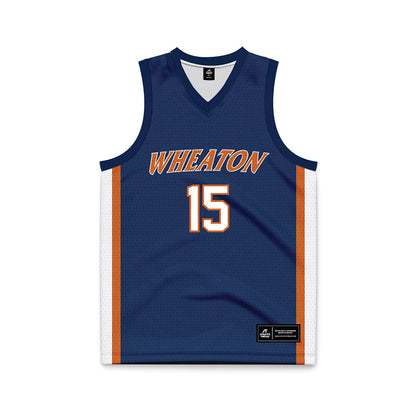 Wheaton IL - NCAA Women's Basketball : Ann Magee Stradinger - Navy Basketball Jersey-0