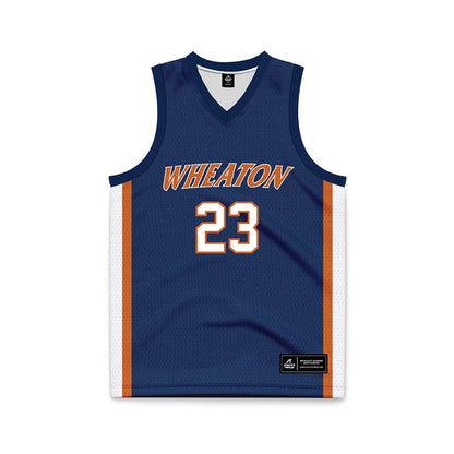 Wheaton IL - NCAA Women's Basketball : Lauren Guyer - Navy Basketball Jersey-0