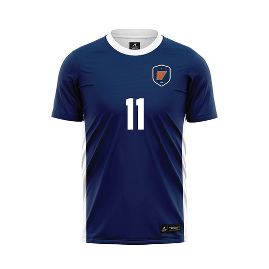 Wheaton IL - NCAA Women's Soccer : Katherine Wood - Navy Soccer Jersey-0