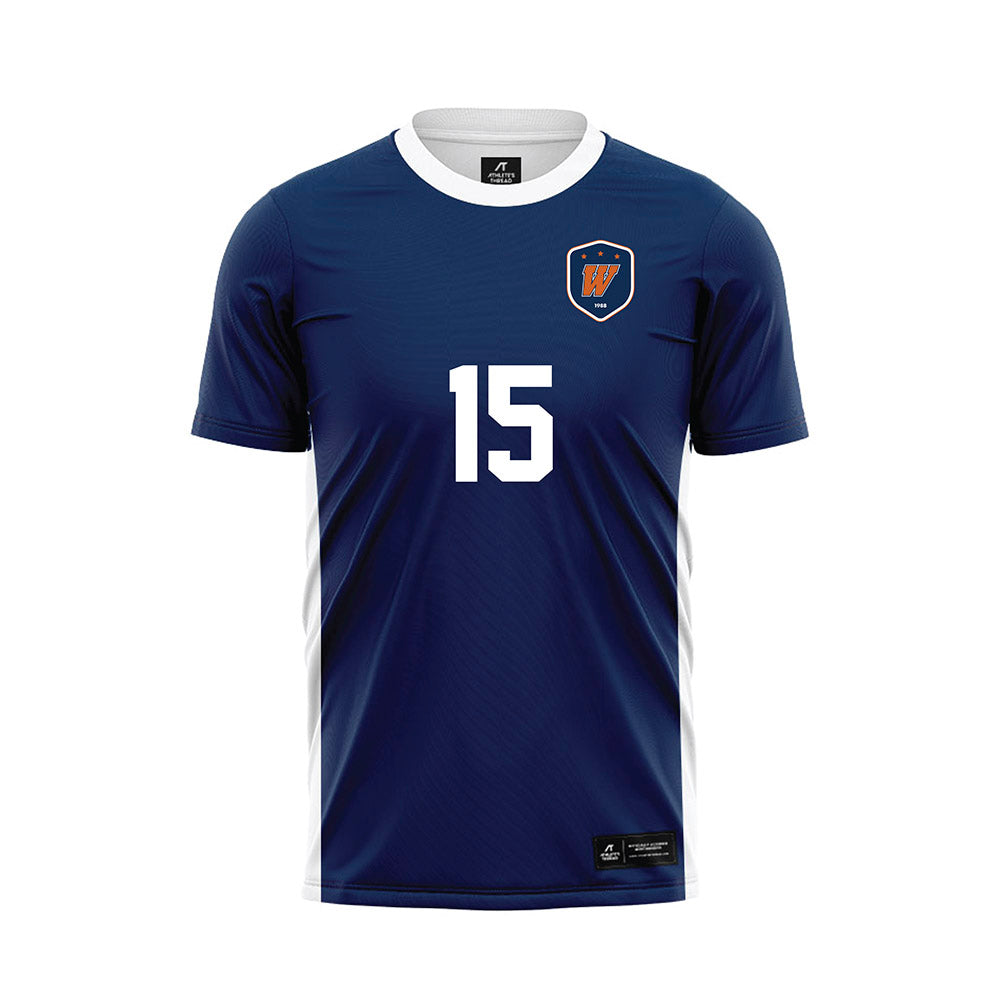 Wheaton IL - NCAA Women's Soccer : Aliah Ring - Navy Soccer Jersey-0