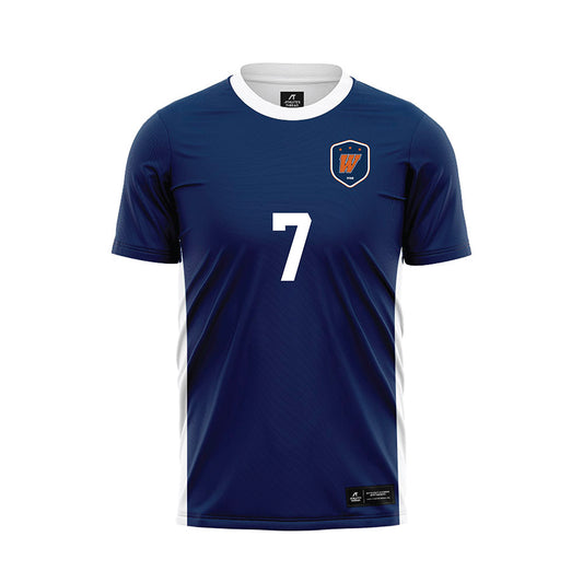 Wheaton IL - NCAA Women's Soccer : Calah Strong - Navy Soccer Jersey-0