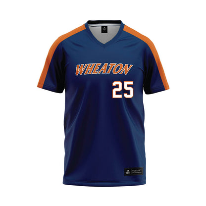Wheaton IL - NCAA Softball : Victoria Barbar - Navy Baseball Jersey-0