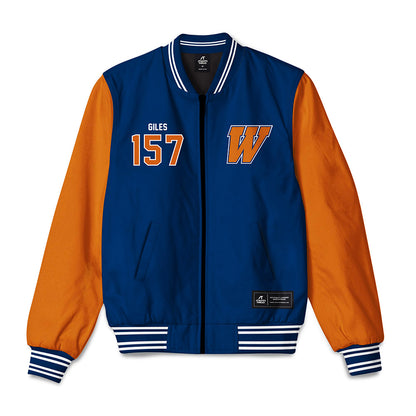Wheaton IL - NCAA Wrestling : Deonta Giles - Bomber Jacket-0
