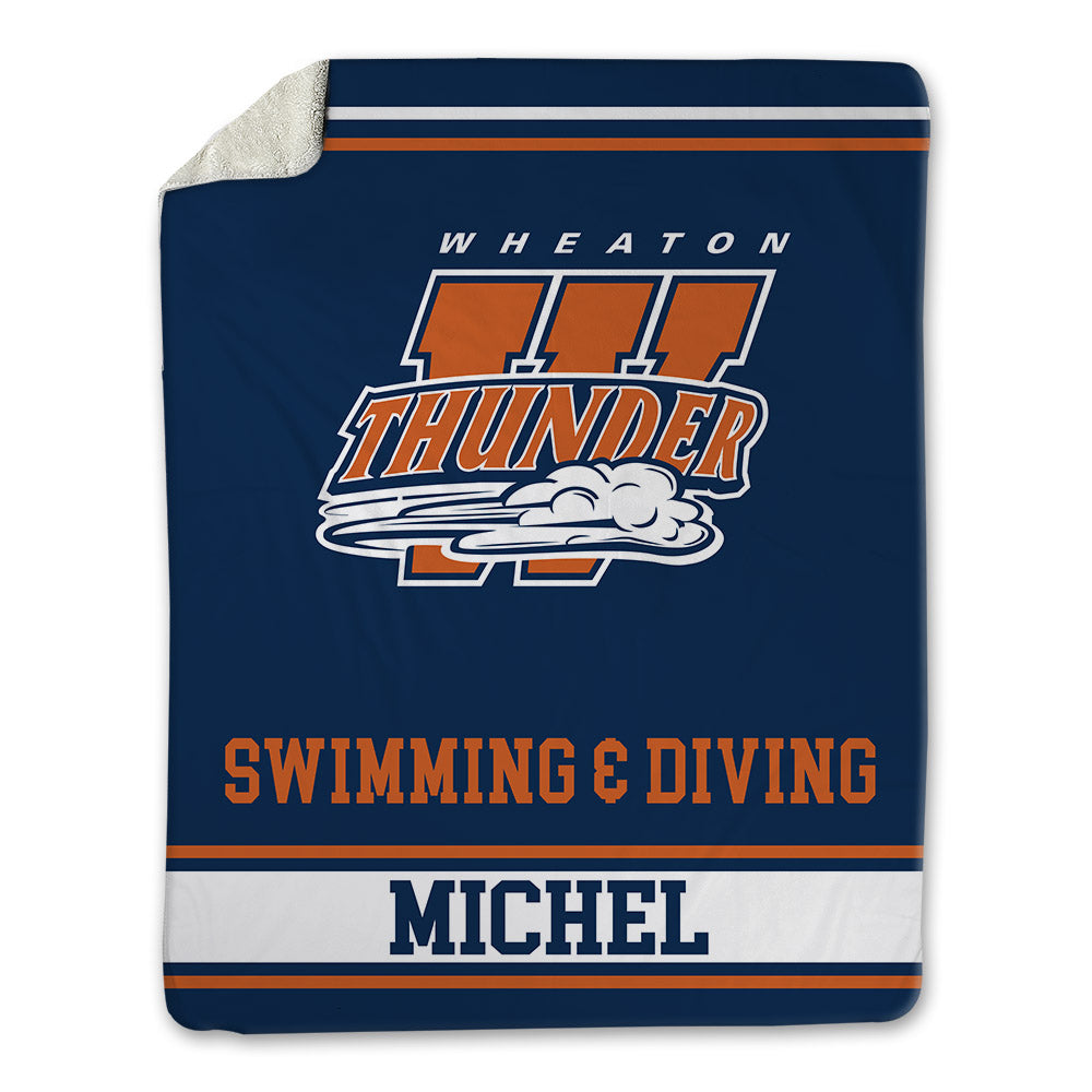Wheaton IL - NCAA Men's Swimming & Diving : Emmitt Michel - Blanket-0