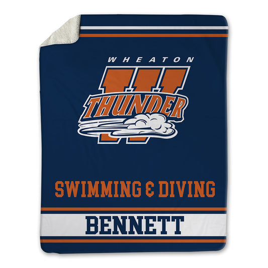 Wheaton IL - NCAA Men's Swimming & Diving : Blaine Bennett - Blanket-0
