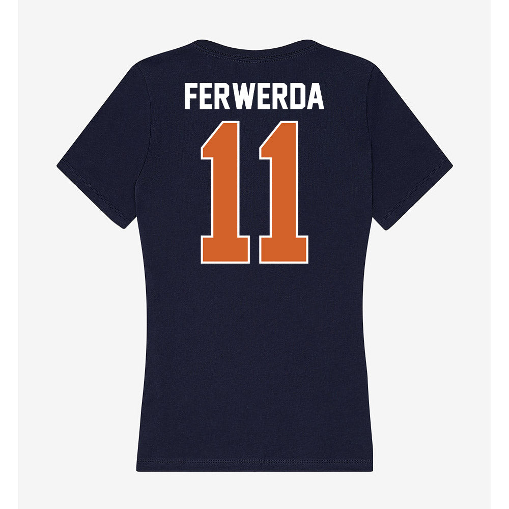 Wheaton IL - NCAA Women's Basketball : Paige Ferwerda - Women's V-Neck T-Shirt-1