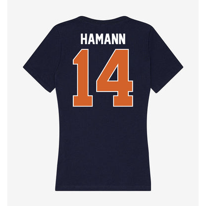 Wheaton IL - NCAA Women's Volleyball : Mary Hamann - Women's V-Neck T-Shirt-1