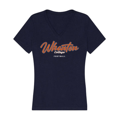 Wheaton IL - NCAA Football : Malachi Jones - Women's V-Neck T-Shirt-0