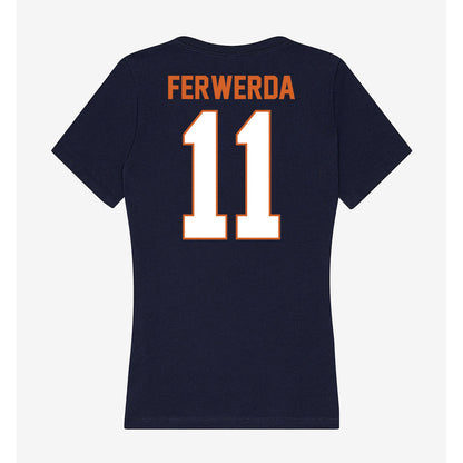 Wheaton IL - NCAA Women's Basketball : Paige Ferwerda - Women's V-Neck T-Shirt-1